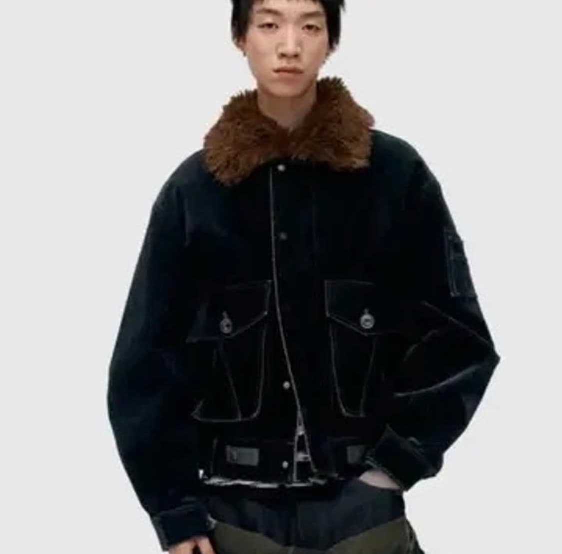 ADSB 앤더슨벨 미쿠스 벨벳 봄버 재킷 블랙 XL 상품이미지1