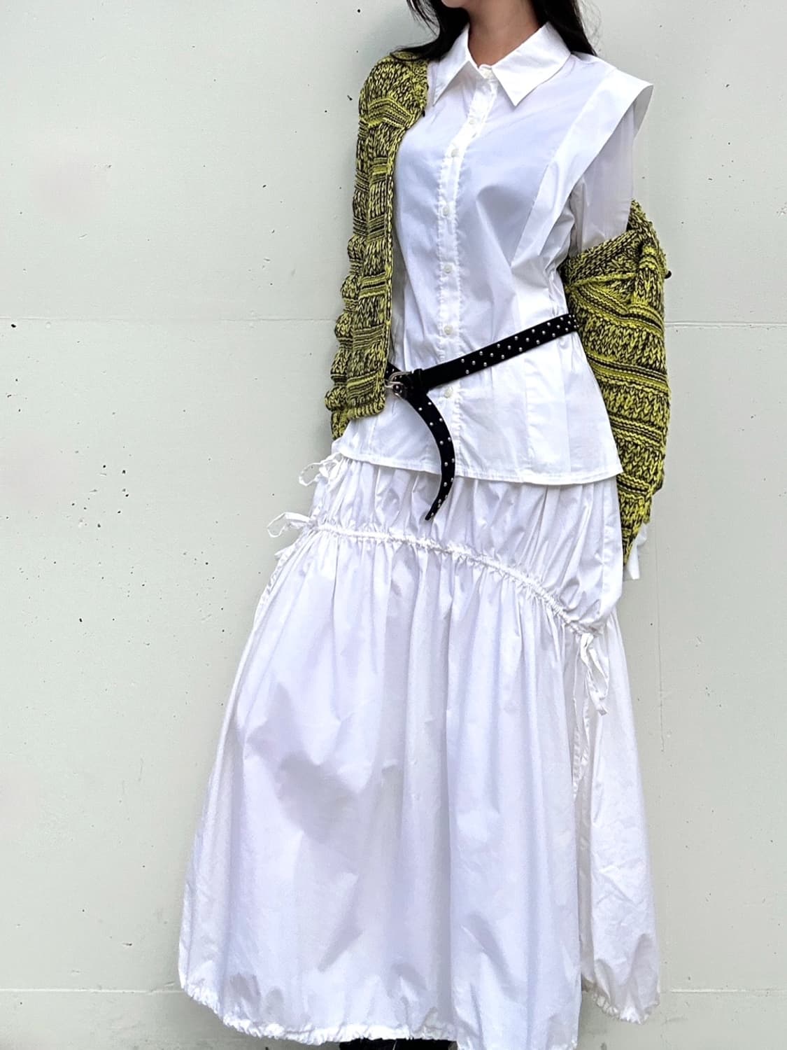 3D triangle tuck shirt / white 상품이미지7