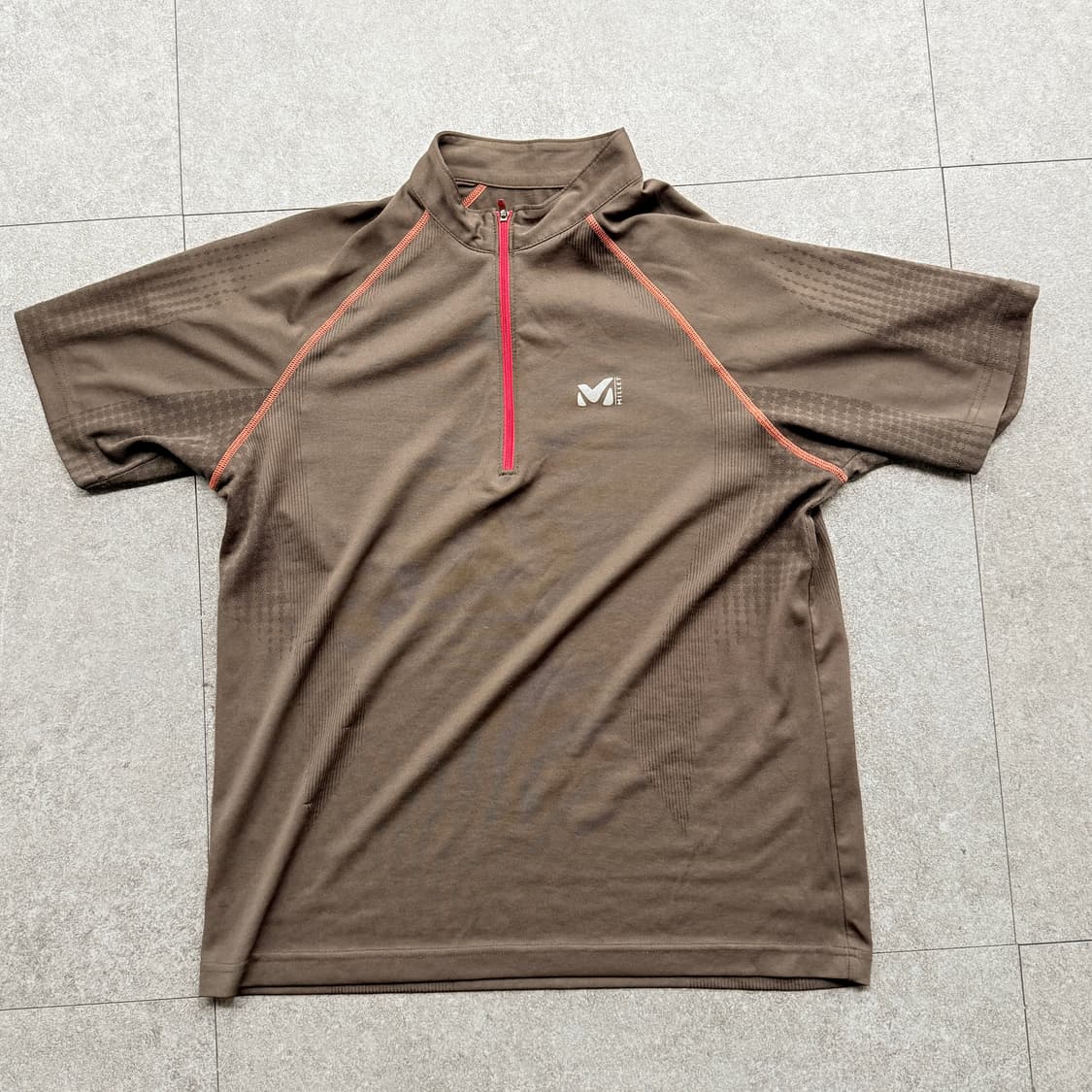 밀레 기능성 반집업 롱슬리브 티셔츠 (브라운)  상품이미지3