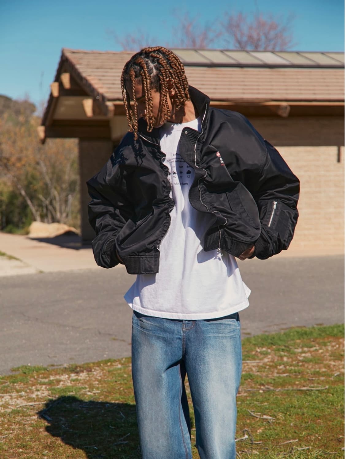 stu 오버핏 블랙 봄버 팝니다 상품이미지1