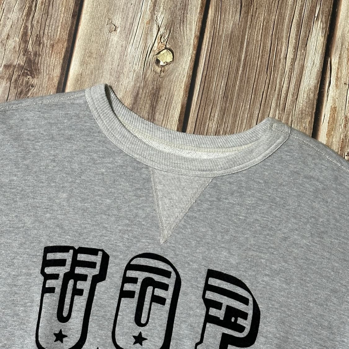 더블웍스 by 웨어하우스 펠트 프린팅 스웻셔츠 그레이 색상 L 사이즈 상품이미지4