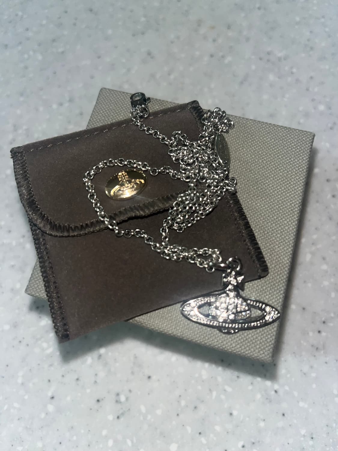 비비안웨스트우드 미니바스 릴리프 실버 목걸이 풀박스 상품이미지2