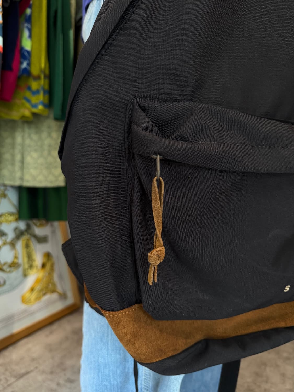 Sisley Black Suede Bottom Backpack 상품이미지4
