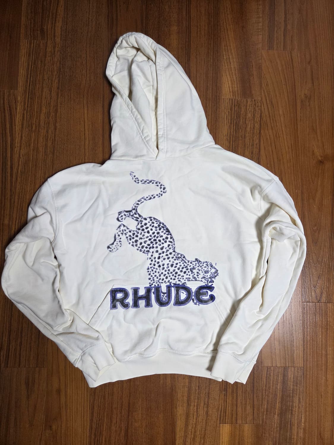 RHUDE 루드 표범 프린팅 후드티 아이보리 상품이미지1