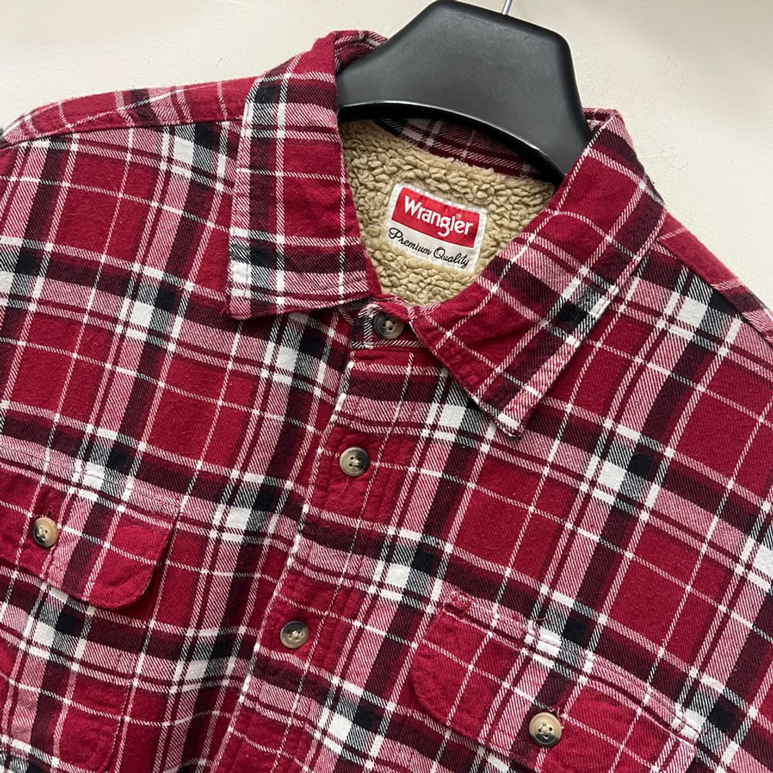 랭글러 레드 체크 웨스턴 플리스 셔츠 자켓 XL 상품이미지3