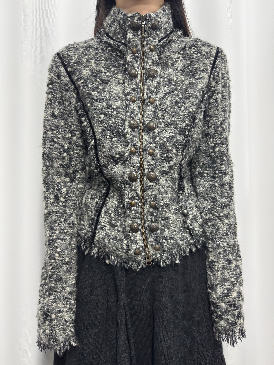 pinore stud knit twoway zipup 상품이미지1