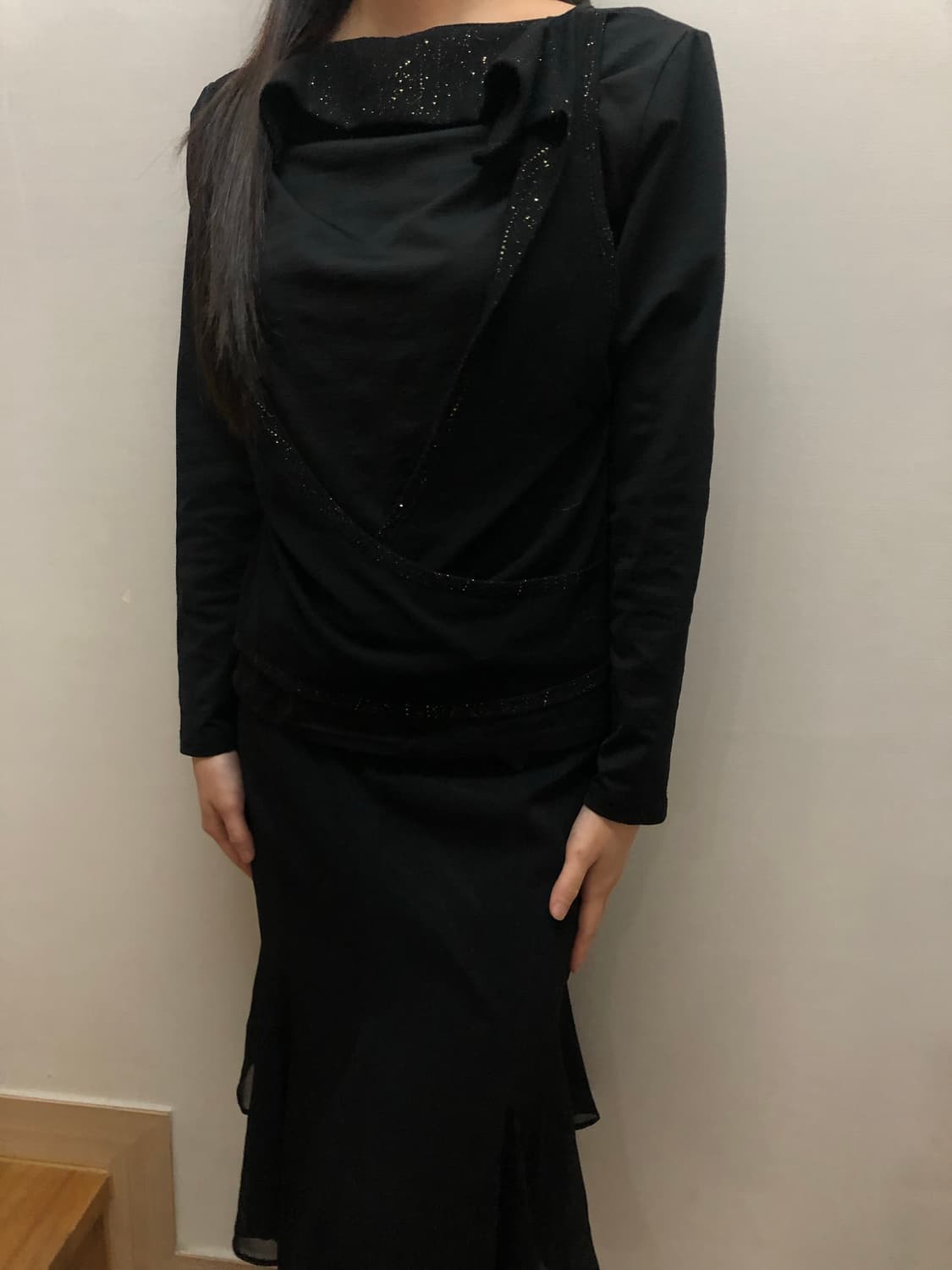 빈티지 블랙 레이어드 탑 상품이미지3