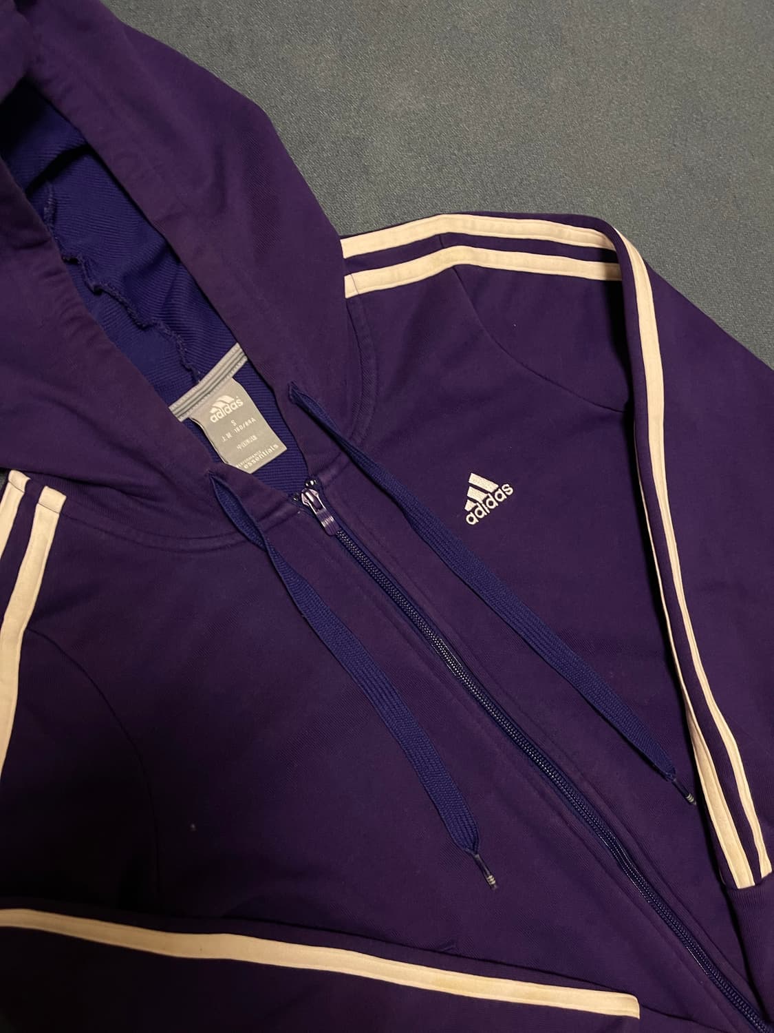 아디다스 면 후드집업 퍼플 상품이미지2