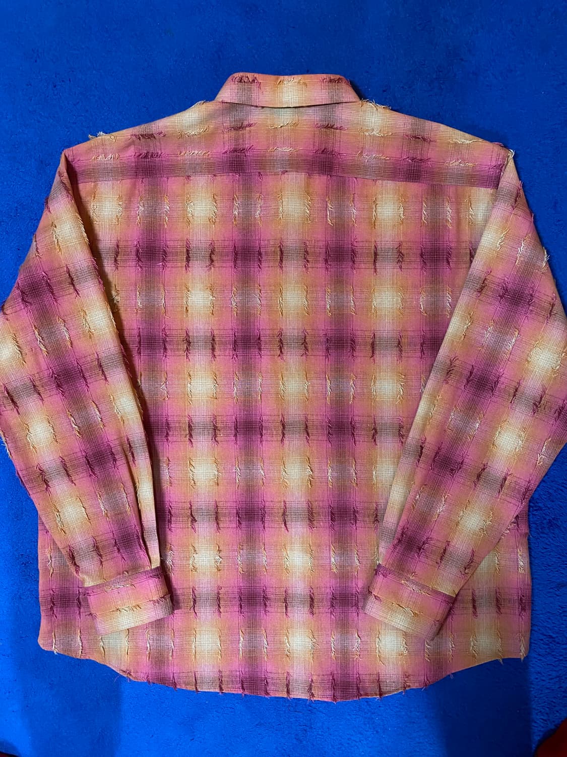 LECYTO 핑크 프린지 체크 셔츠 상품이미지3