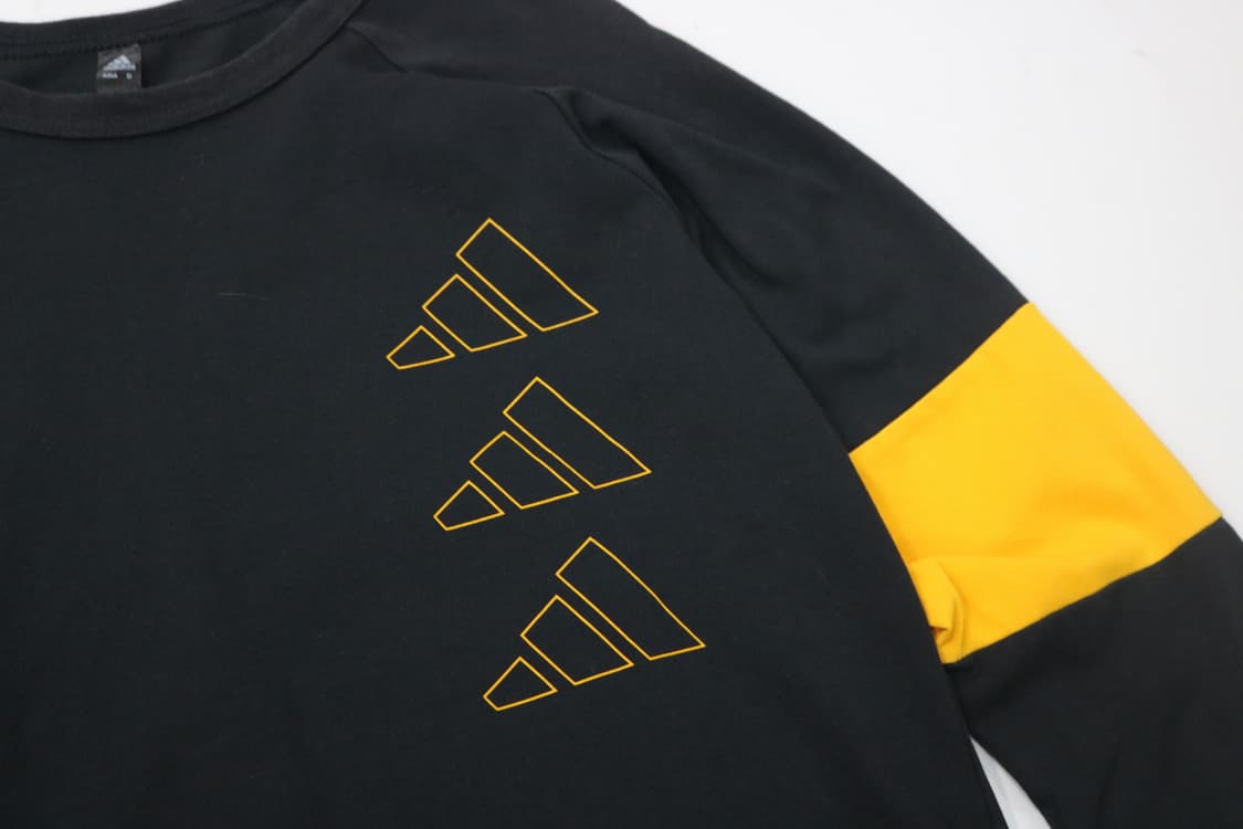 아디다스 옐로우 블록 포인트 블랙 롱슬리브 티셔츠 (160) 상품이미지4