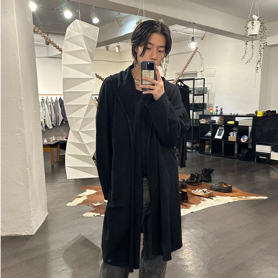 요지야마모토 숄카라 울 코트 상품이미지4