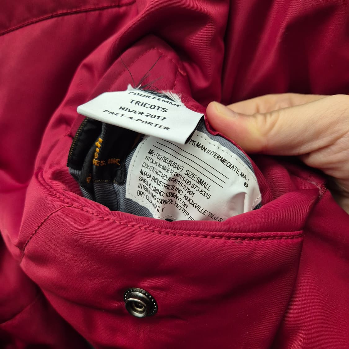 알파인더스트리 리버서블 후드 ma-1 봄버 점퍼 S 상품이미지6