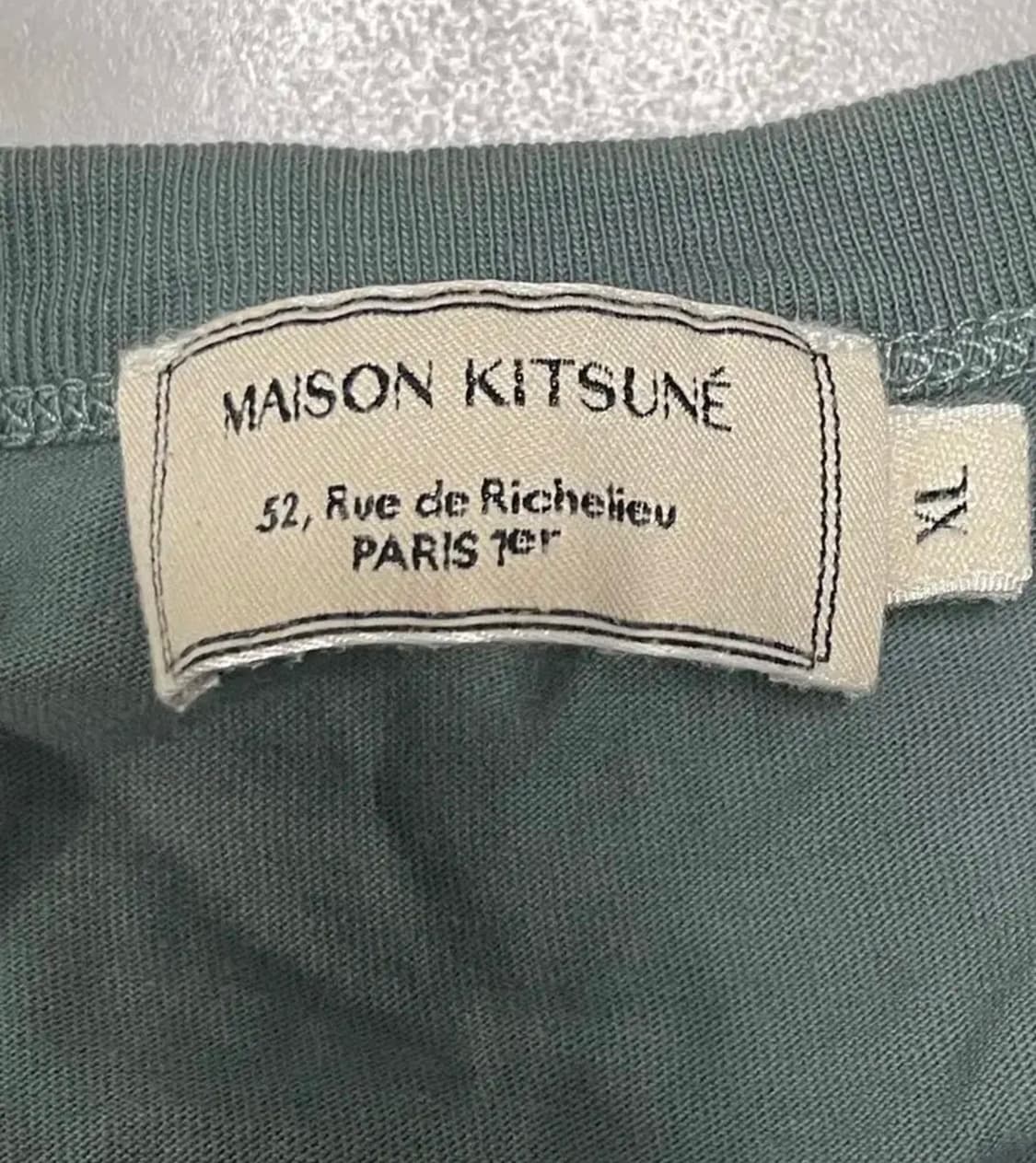 메종키츠네 더블폭스헤드 올리브 xl 상품이미지3