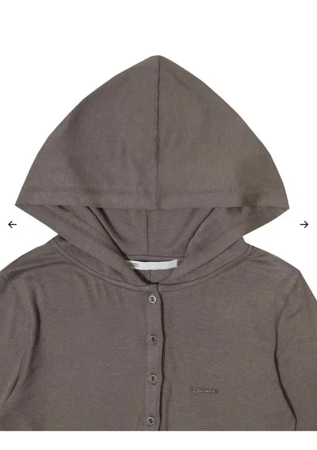 보헤미안서울 후드 버튼 워머 티 / 브라운 상품이미지3