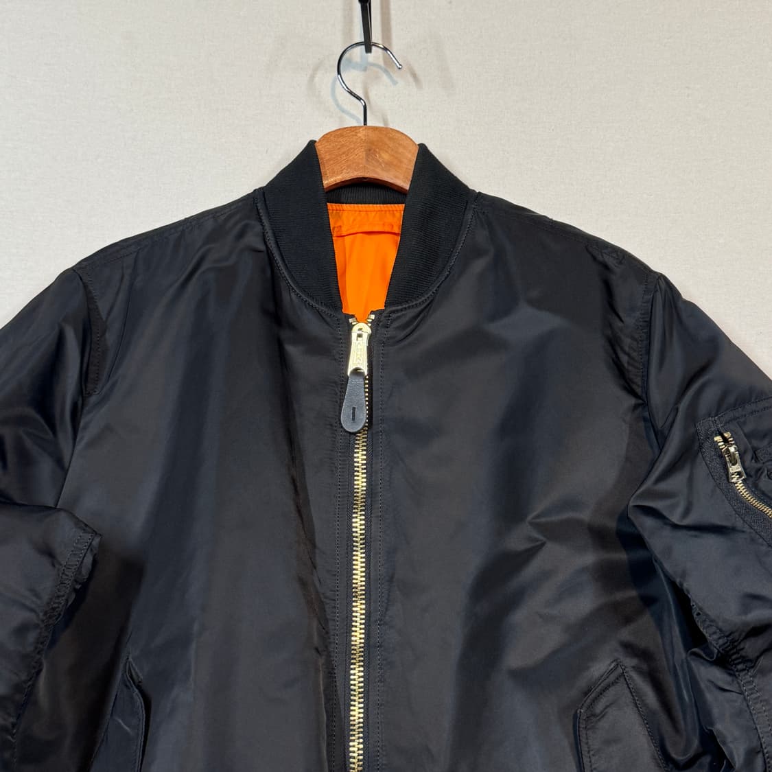 M) 알파인더스트리 MA-1 마원 항공점퍼 블랙 레귤러핏 상품이미지3