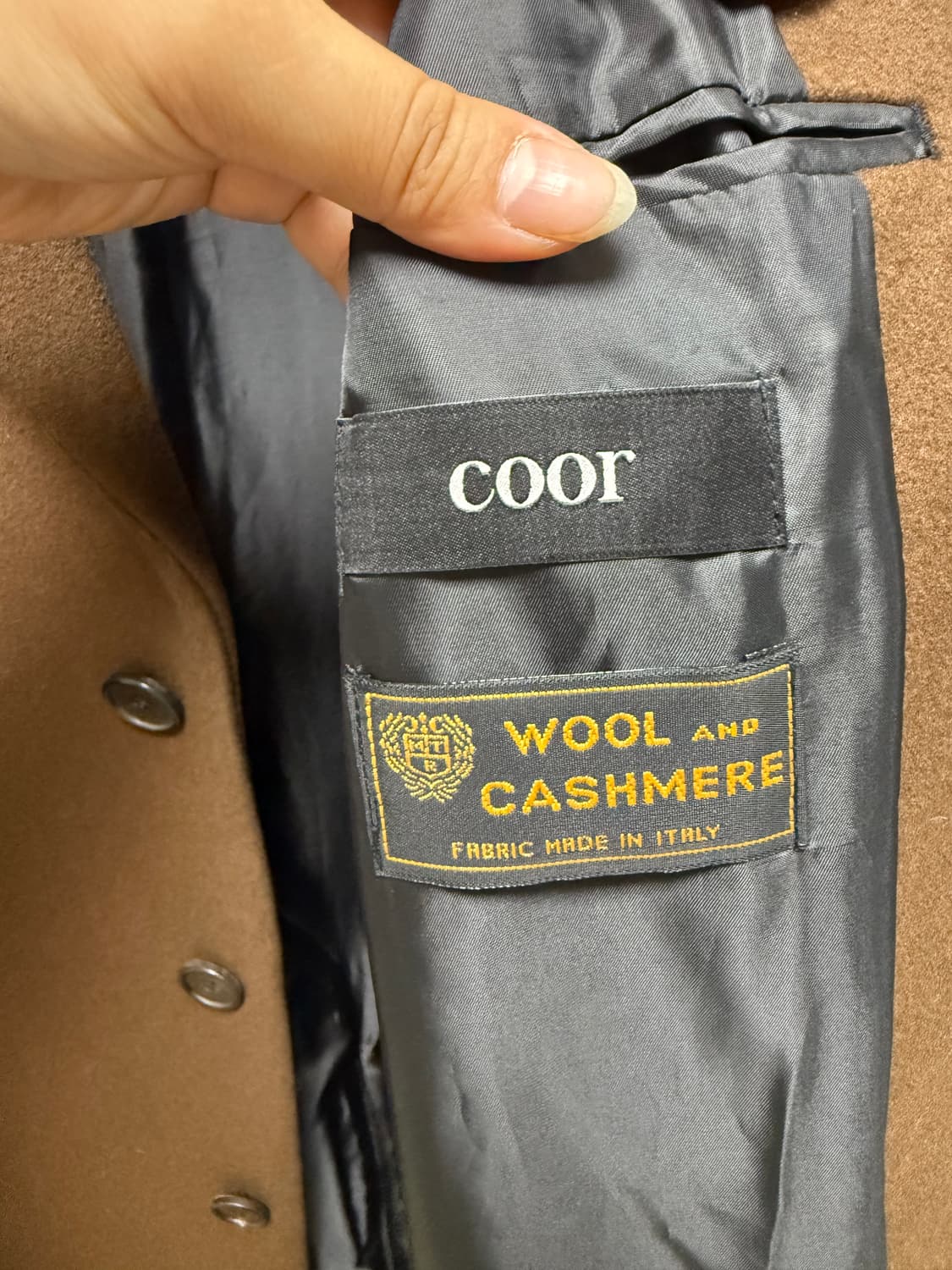 쿠어(COOR) 다크브라운 싱글코트 상품이미지3