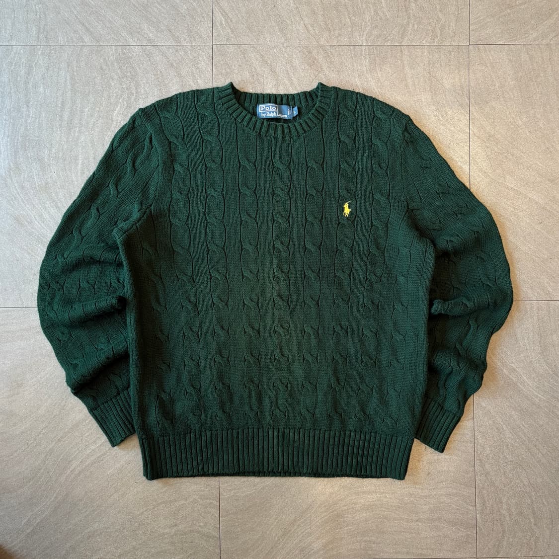 폴로 정품 그린 케이블 꽈배기 니트 상품이미지1