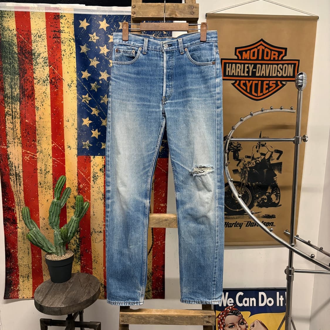 00s 리바이스 501 빈티지 데미지 워싱 버튼플라이 데님팬츠 N387 상품이미지1