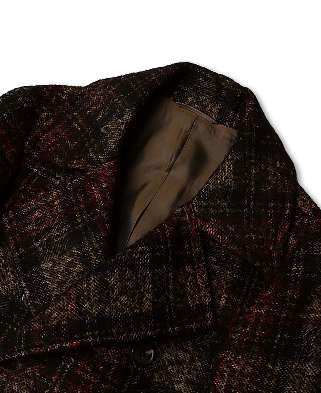 에토네 [Etonne] 버건디 체크 헤어리 벨티드 더블 코트 클래식 상품이미지2