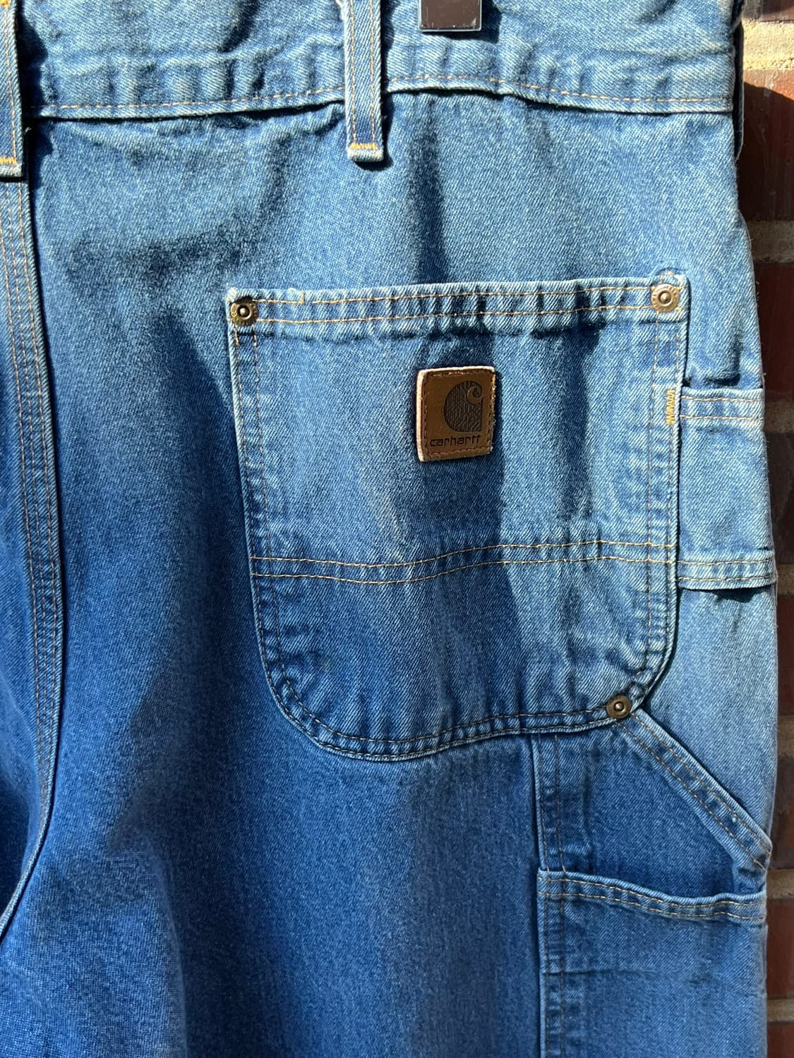 10's [36x30] 칼하트 더블니 데님 워크팬츠 미제 원단 상품이미지9