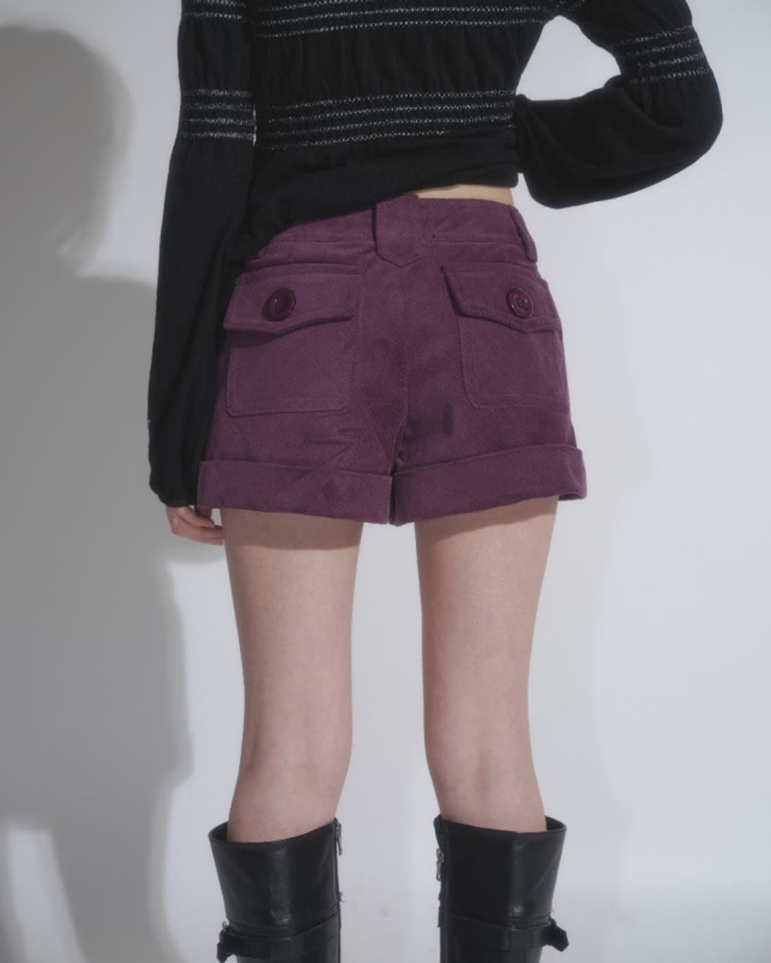 애즈온 COOKIE BUTTON CORDUROY PANTS 반바지 상품이미지4