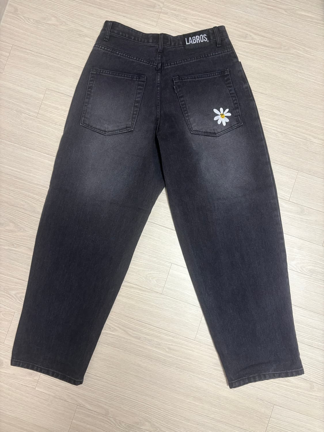 Smart Daisy Cat Brush Baggy Jeans (Black 상품이미지6