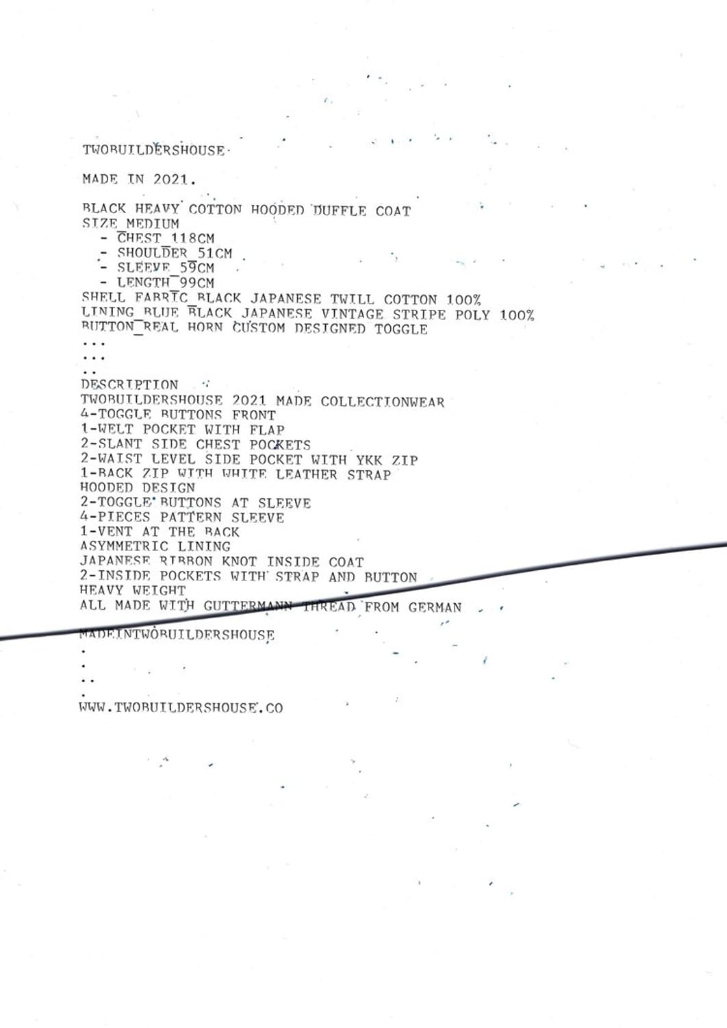 투빌더스하우스 1PIECEMADE 더플코트 상품이미지10