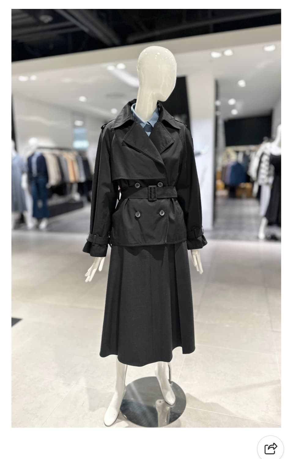 나이스클랍 399000원 블랙 숏 트렌치코트 상품이미지2