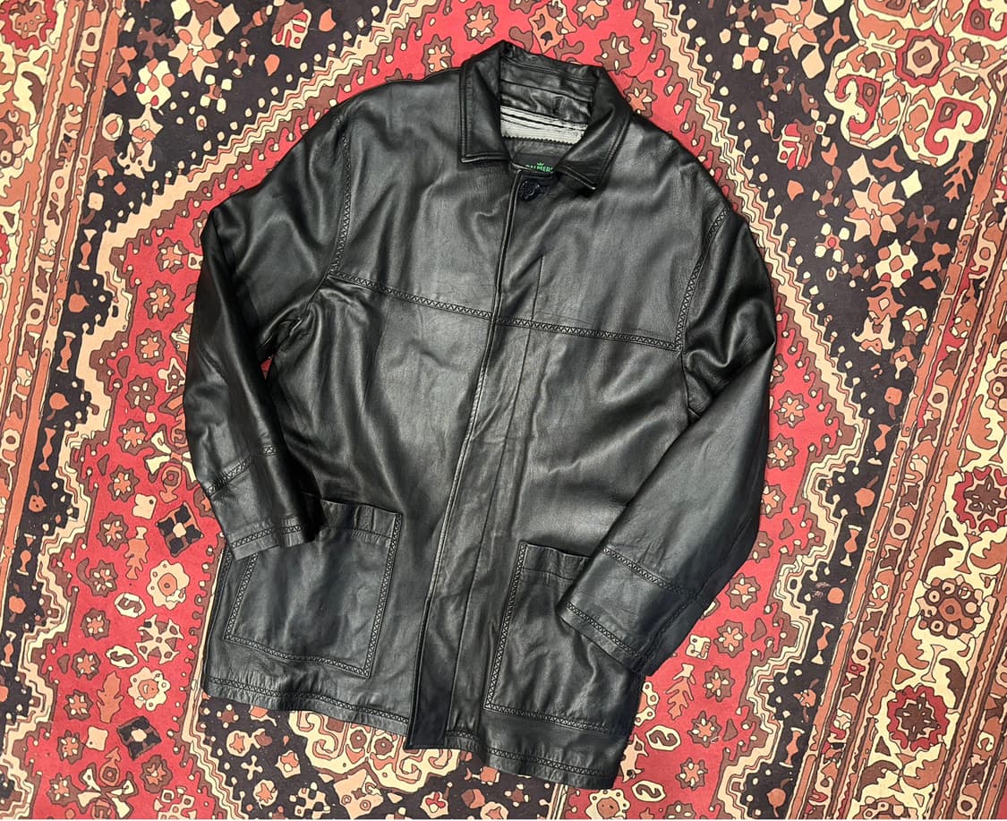 ( M-L ) 가죽자켓 레더자켓 가죽코트 가죽카코트 가죽롱코트 상품이미지1