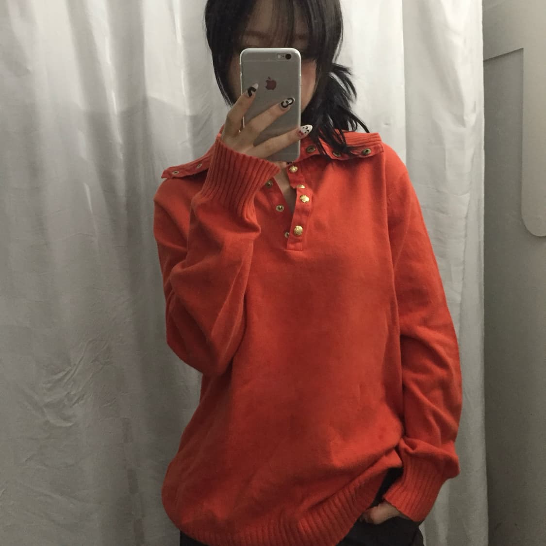 Polo 폴로랄프로렌 오렌지 하이넥 버튼 니트 상품이미지1