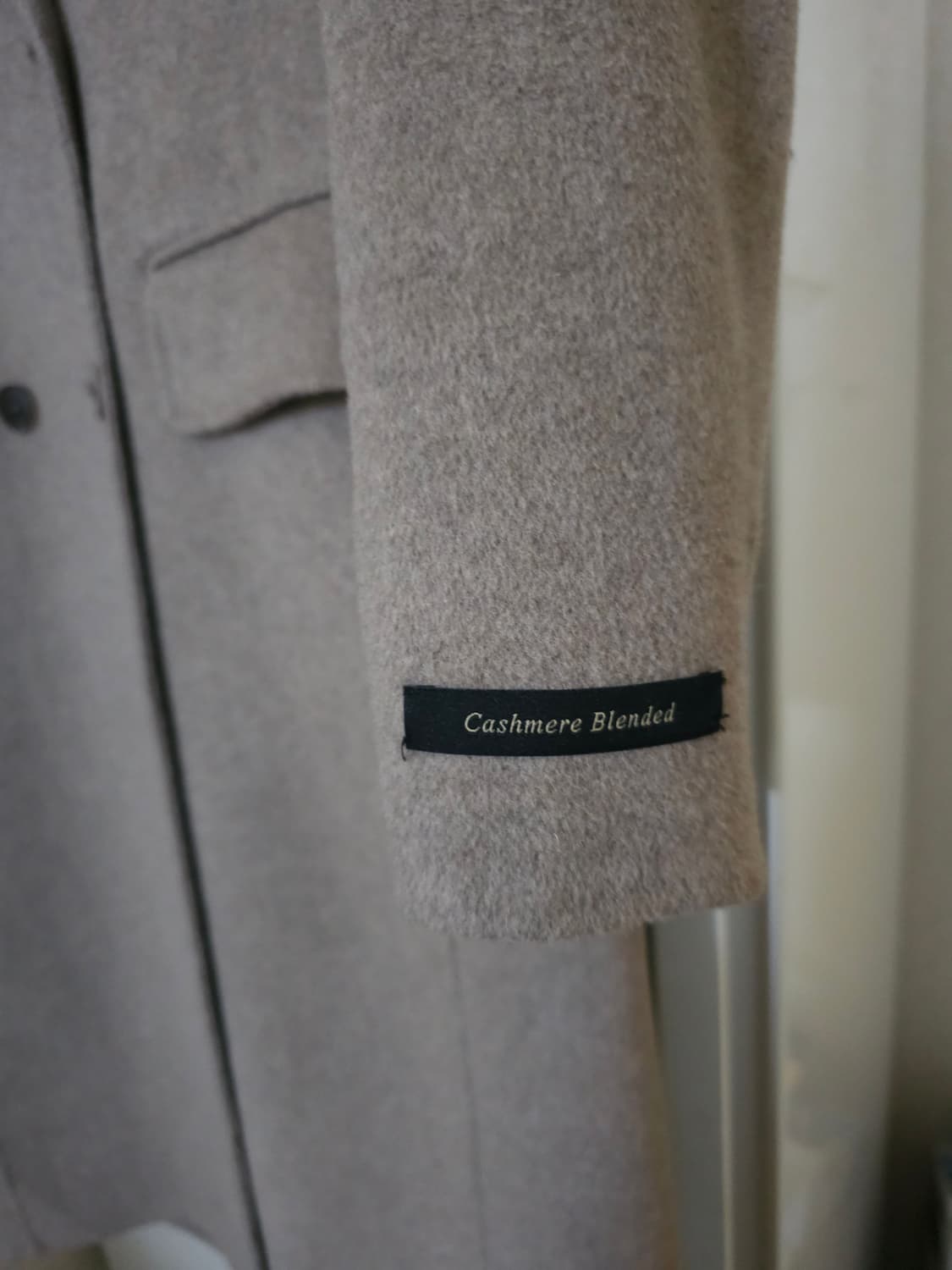 라인 울 캐시미어 핸드메이드 더블 롱코트 상품이미지3