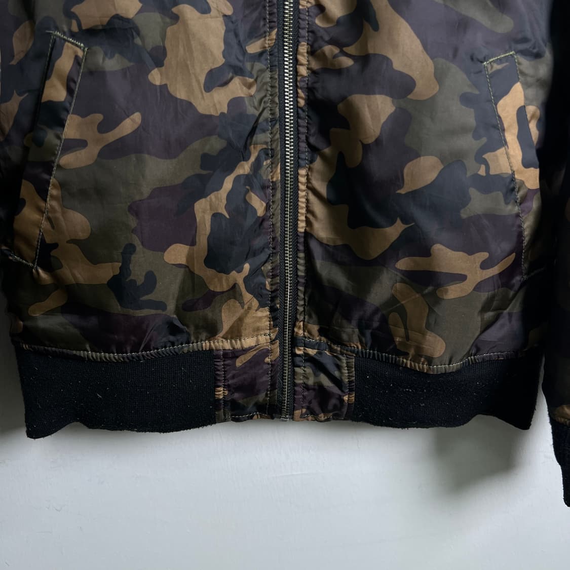 VTG 빈티지 리버시블 카모 ma-1 항공 점퍼 M 상품이미지4