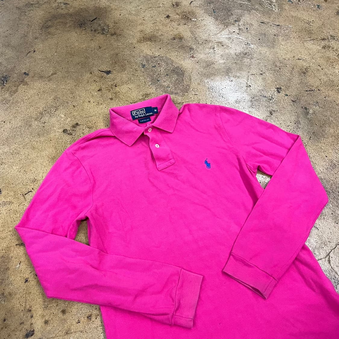 폴로 랄프로렌 카라 핫핑크 긴팔티셔츠 상품이미지1
