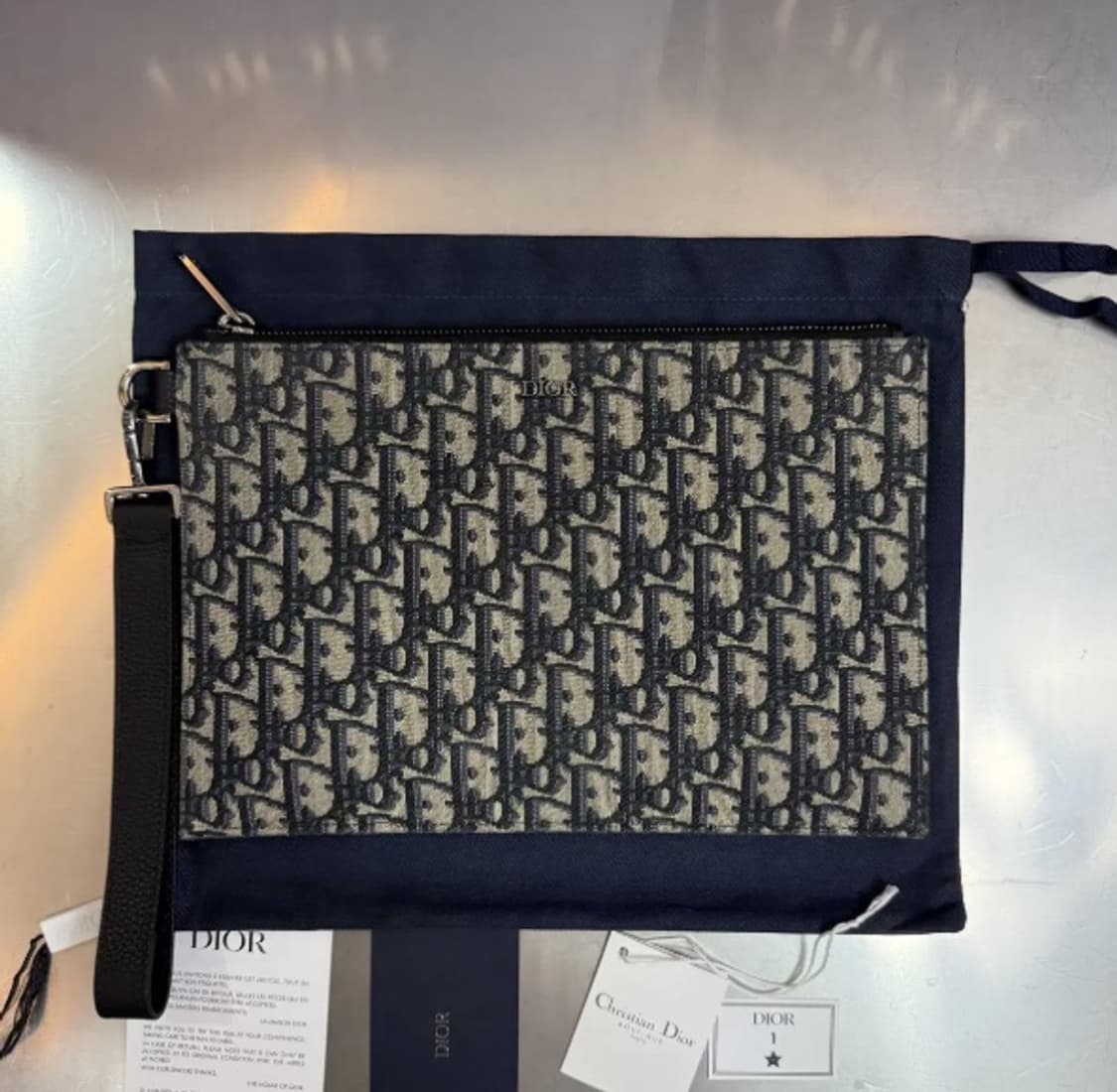 [정품] 디올 오블리크 자카드 베이지 클러치 풀구성품 상품이미지2