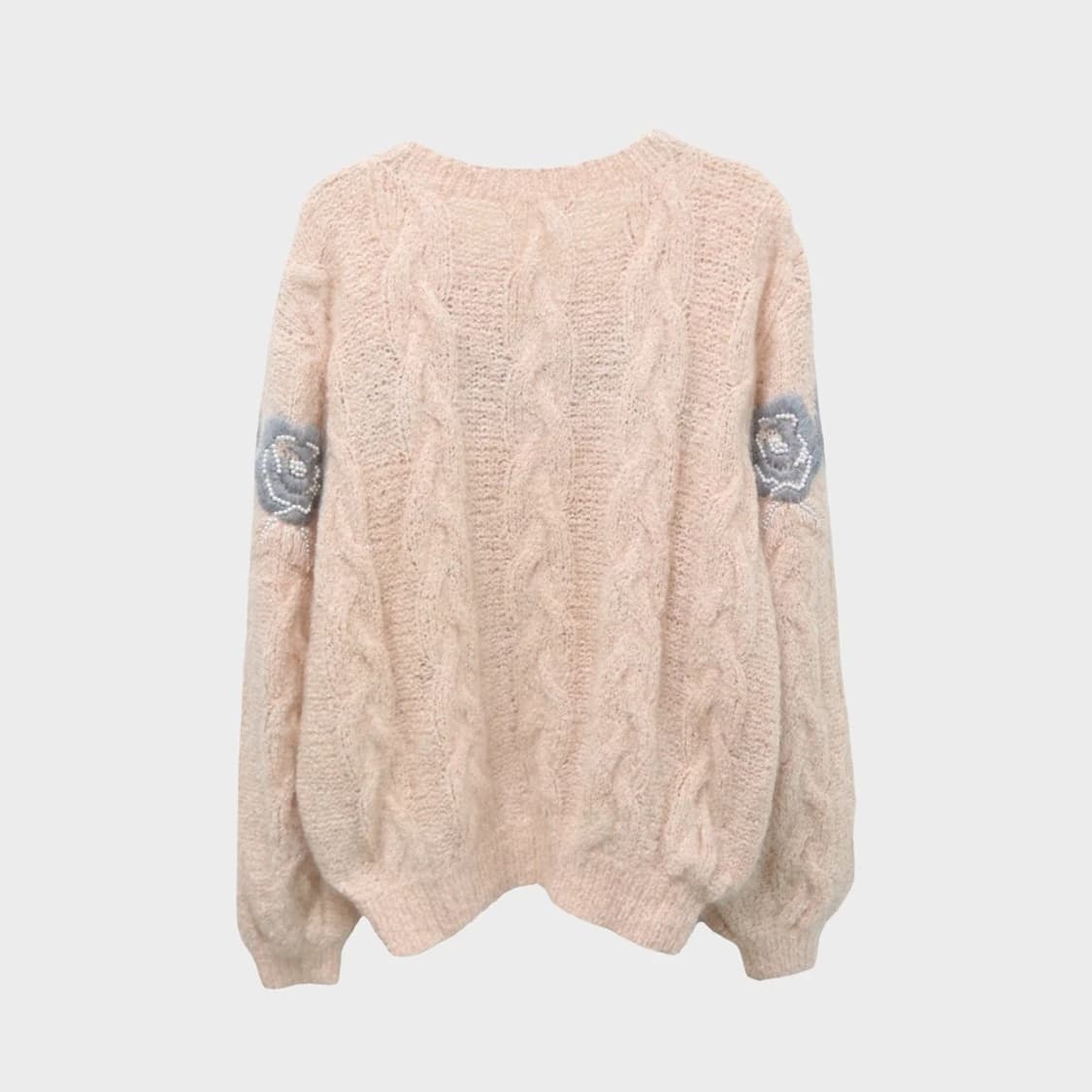 COSTA SERA 그레이 플라워 자수 울 혼방 니트 60760 상품이미지2