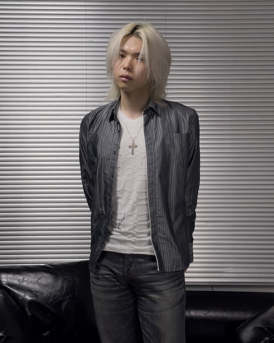 {Semantic Design} Metallic Stripe Shirt  상품이미지2