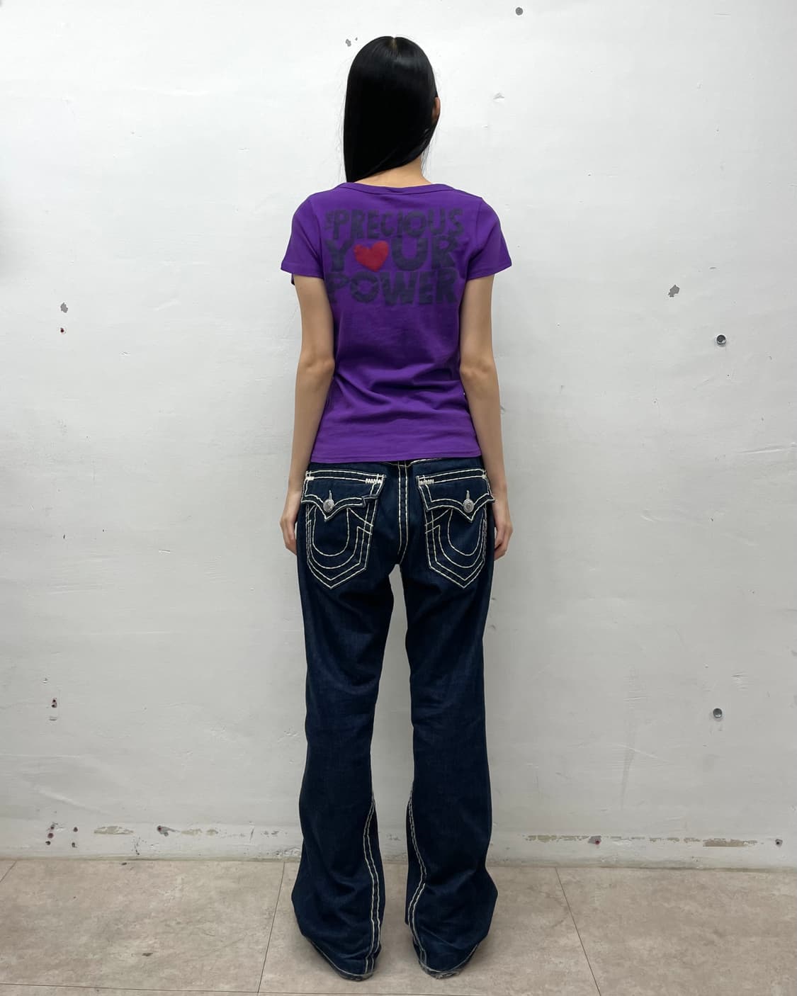 Multi flag heart purple T-shirt  상품이미지7