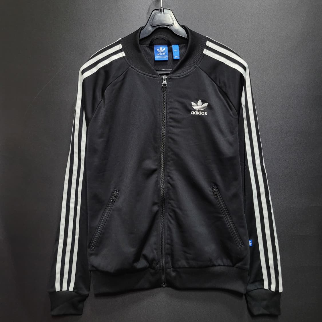 아디다스 불꽃 파이어버드 검흰 백로고 트랙탑 져지  상품이미지1