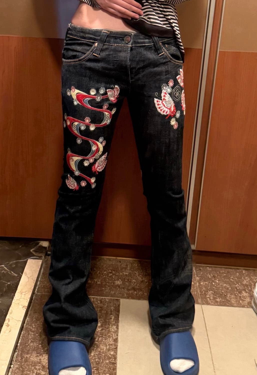 에비수 야마네 버터 플라이 오리엔탈 부츠컷 데님 팬츠 상품이미지4