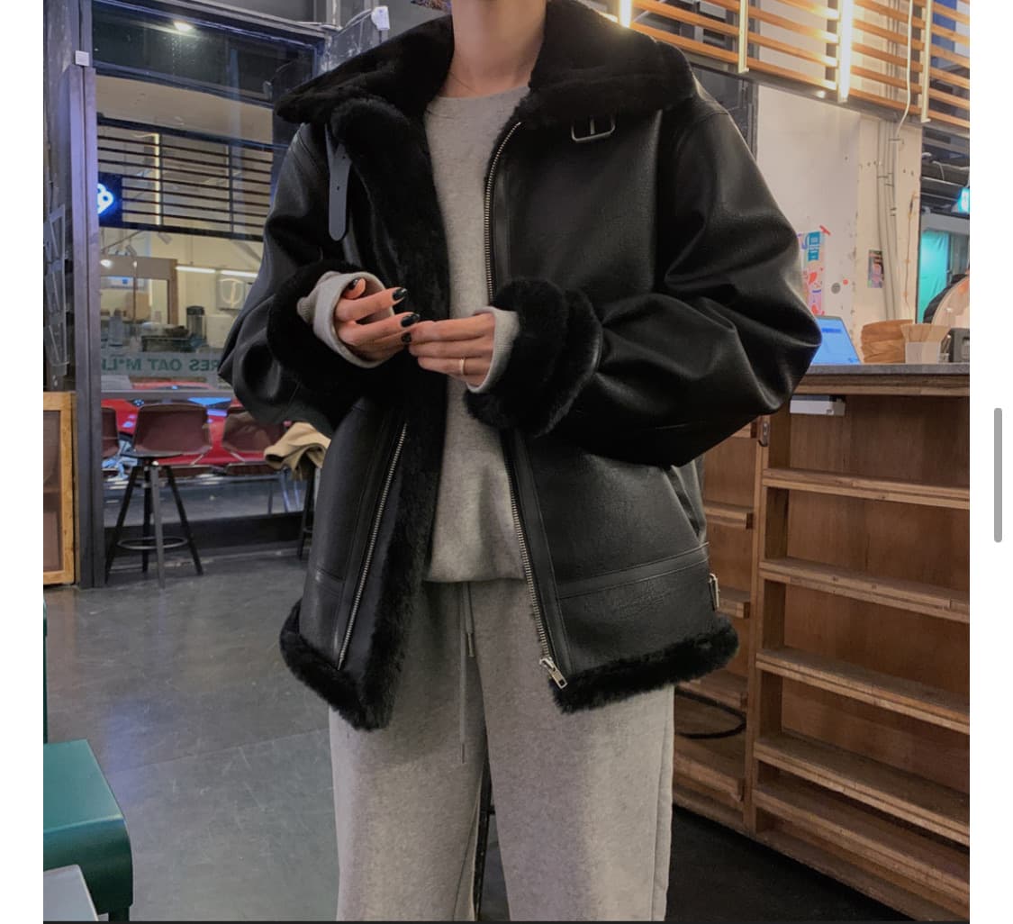 달트 베어 무스탕 블랙 상품이미지5