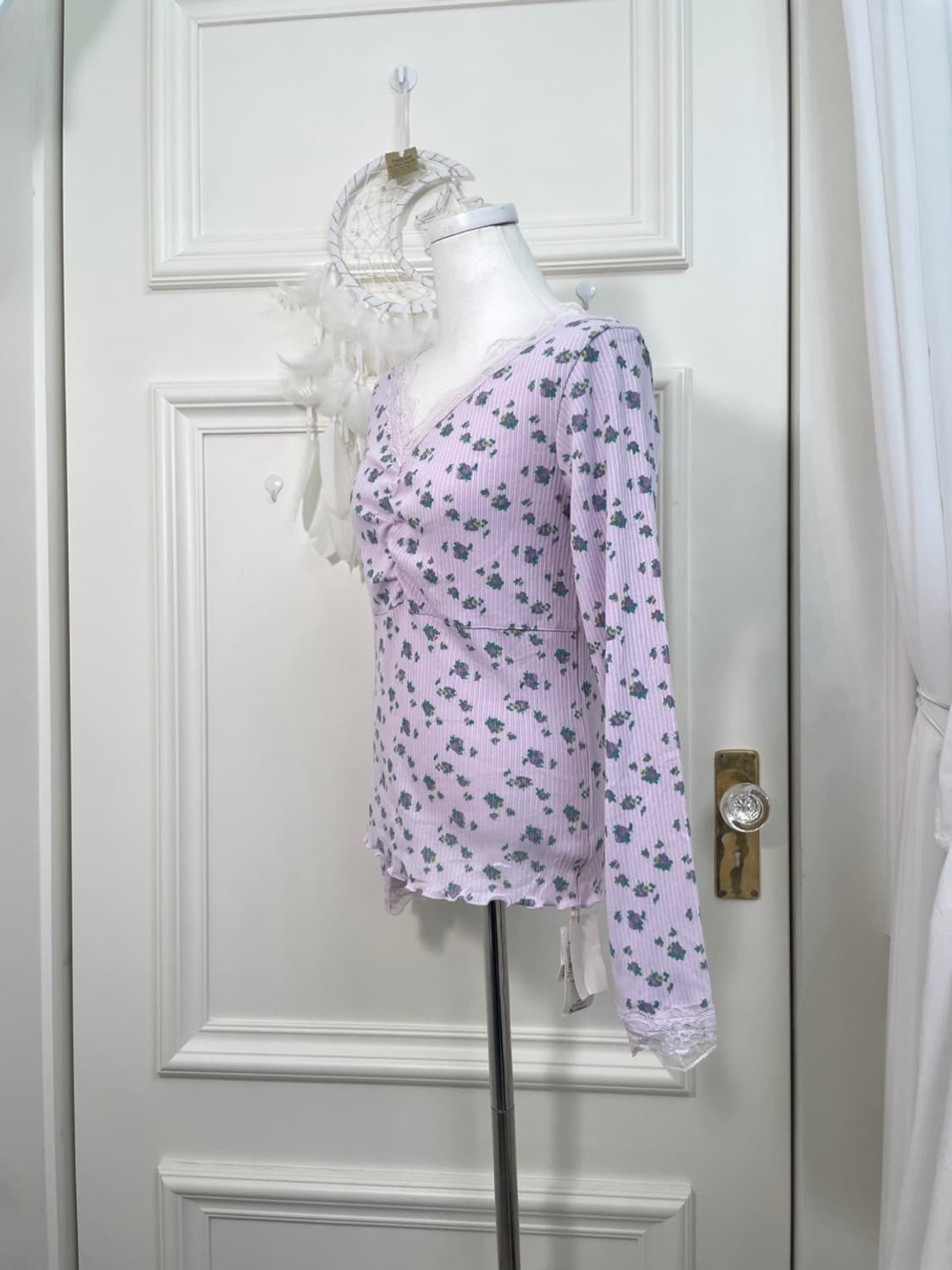 lavender flower lace point basic shirrin 상품이미지2