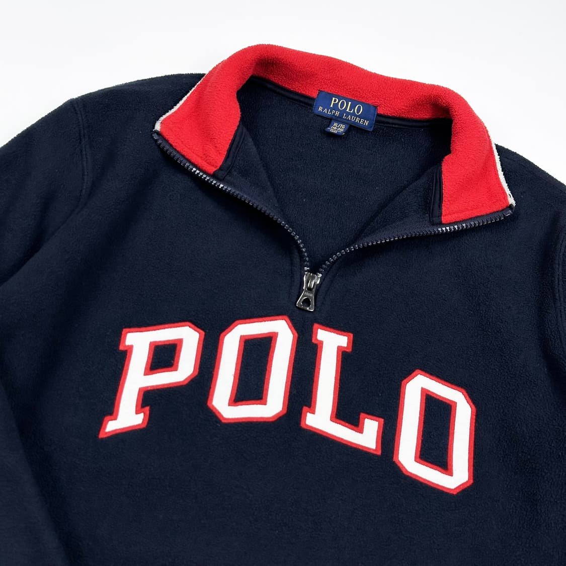 폴로 랄프로렌 걸즈 성조기 하프집 플리스 아노락 네이비 걸즈XL 상품이미지3