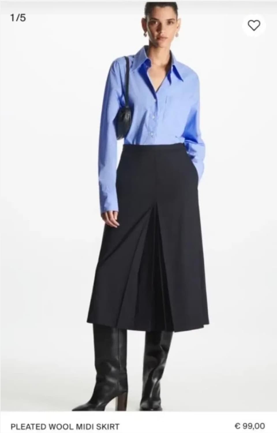 COS 플래티드 플리츠 울 미디 스커트 Eur34 상품이미지1