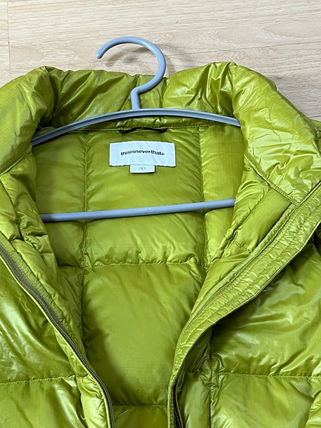 디네뎃 라이트 다운 자켓 올리브 옐로우 L 상품이미지3