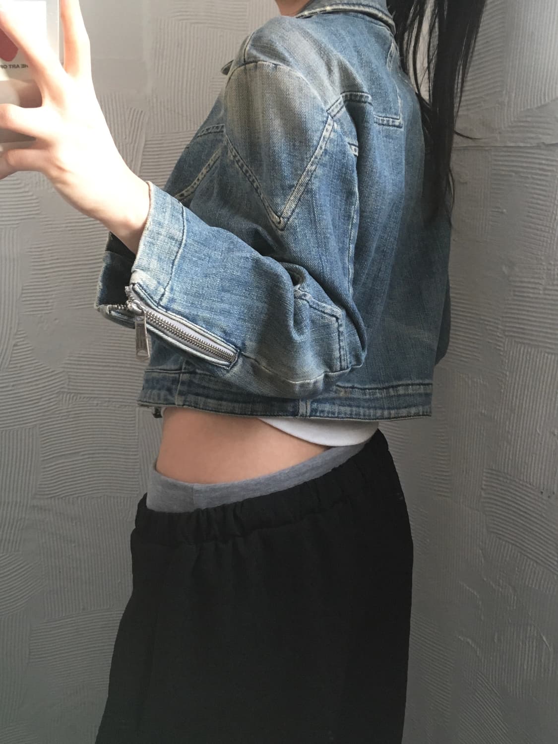 Diesel 디젤 벨티드 데님 크롭 자켓  상품이미지2