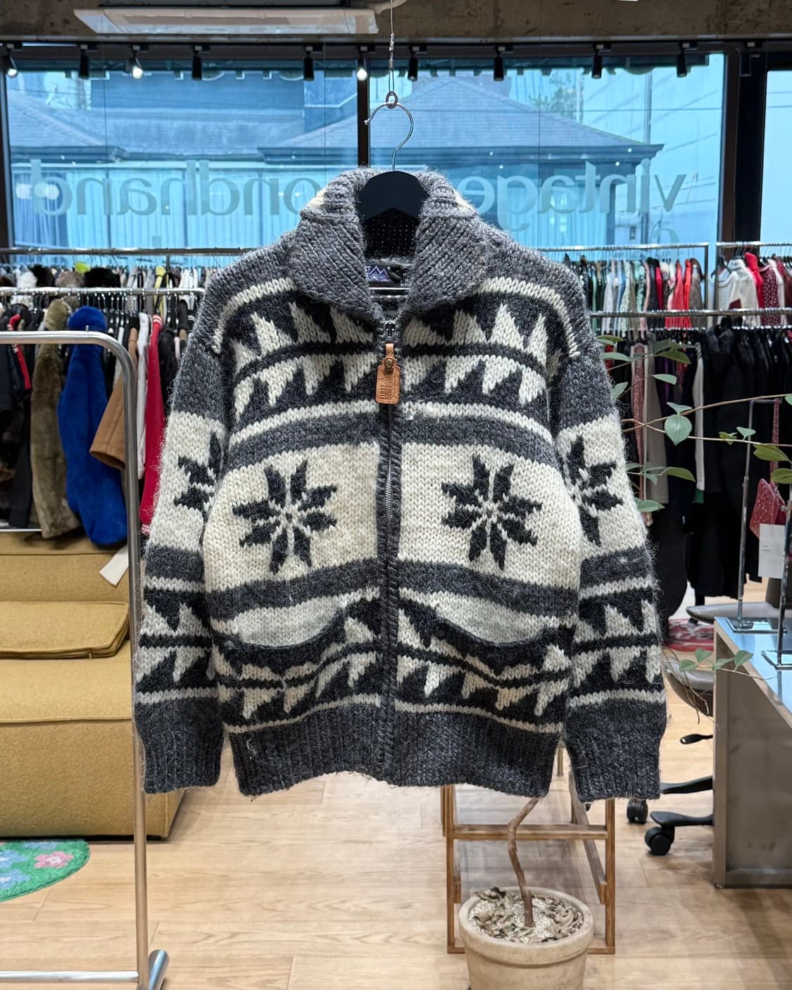 퍼스트 다운 그레이 헤비 울 코위찬 니트 가디건  상품이미지1