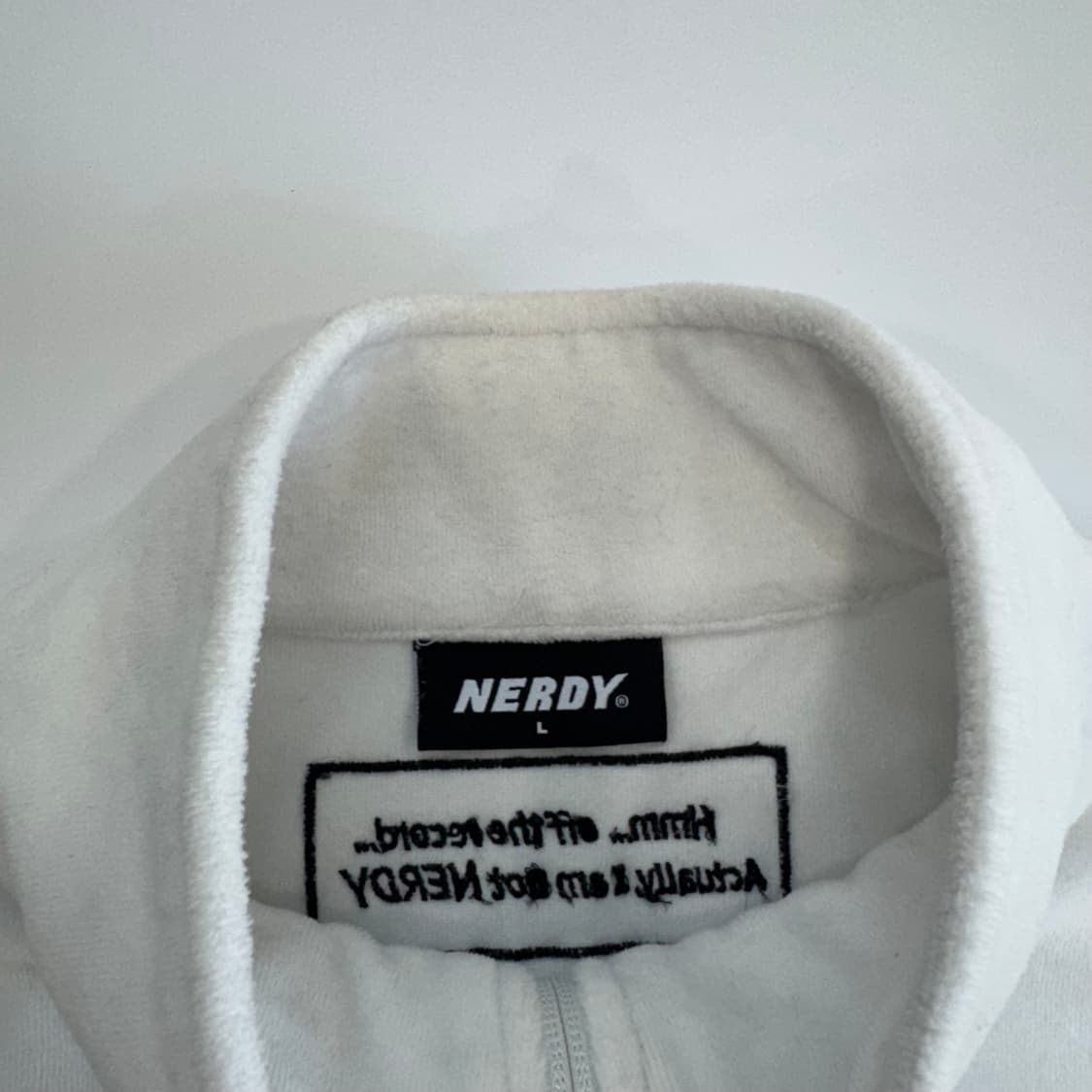 Nerdy 널디 화이트 블랙 트랙탑 벨벳 져지  상품이미지5
