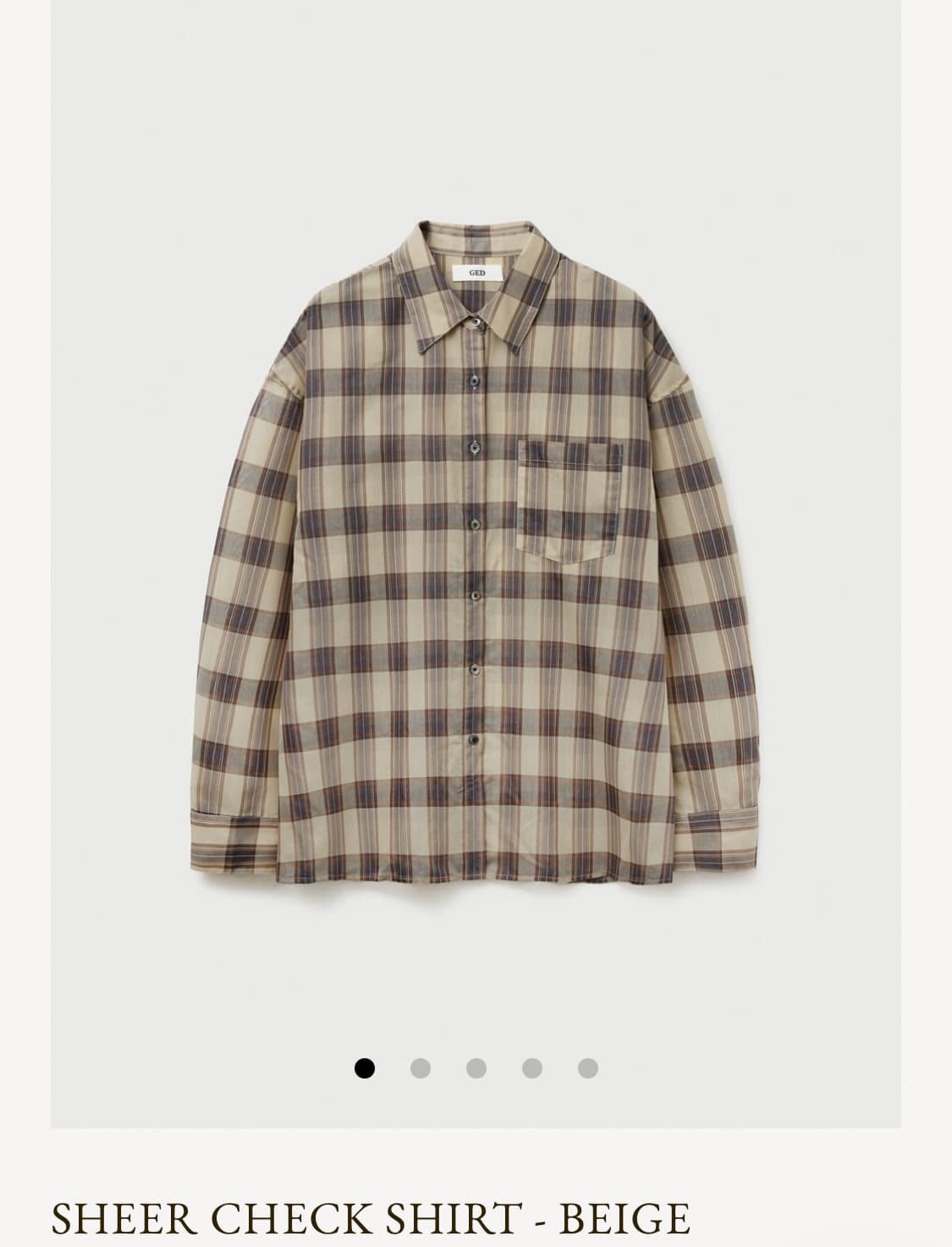 ged 게드 쉬어 체크 셔츠 5번 착용 미만 상품이미지1