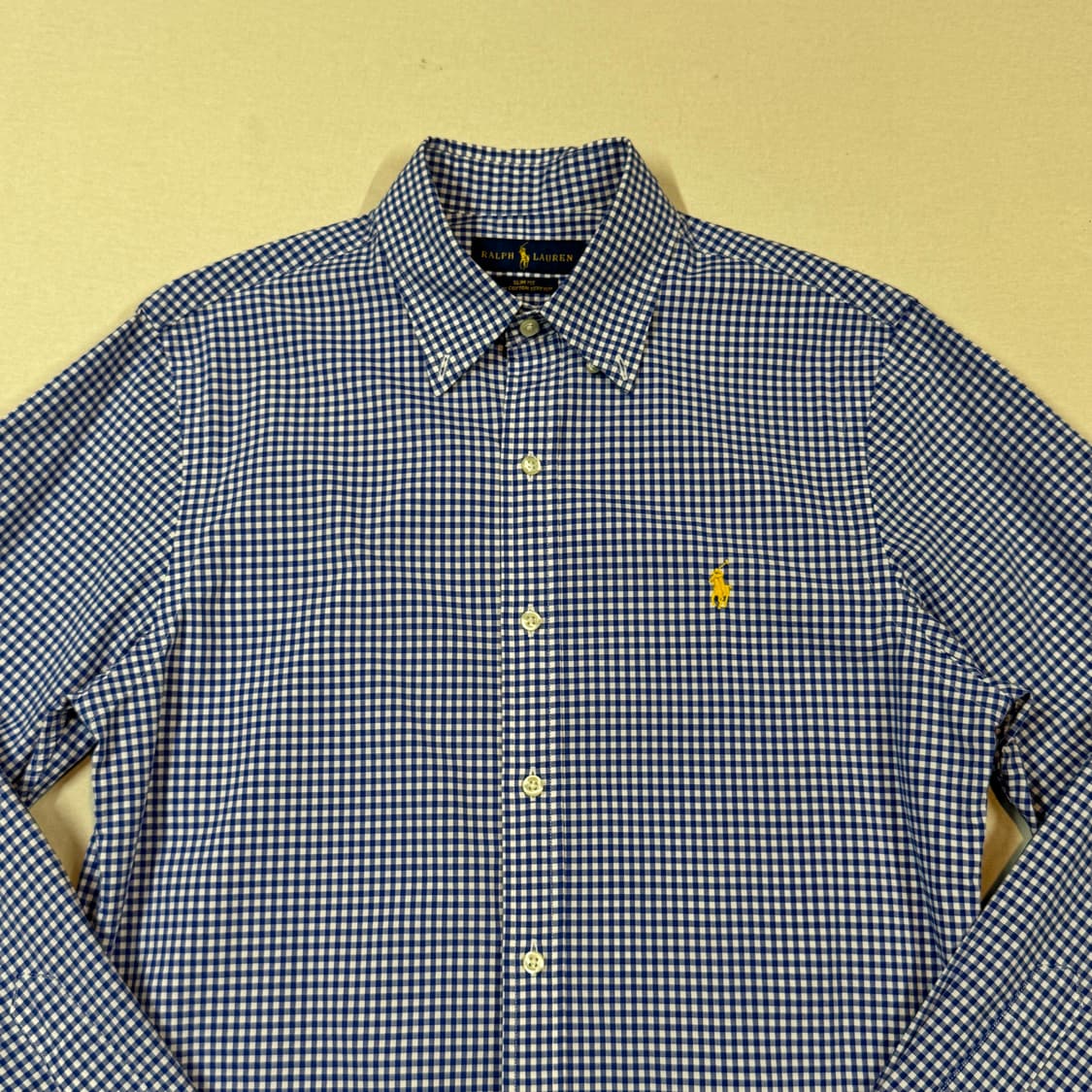 M) 폴로 랄프로렌 클래식 블루 체크 포플린 셔츠 상품이미지3