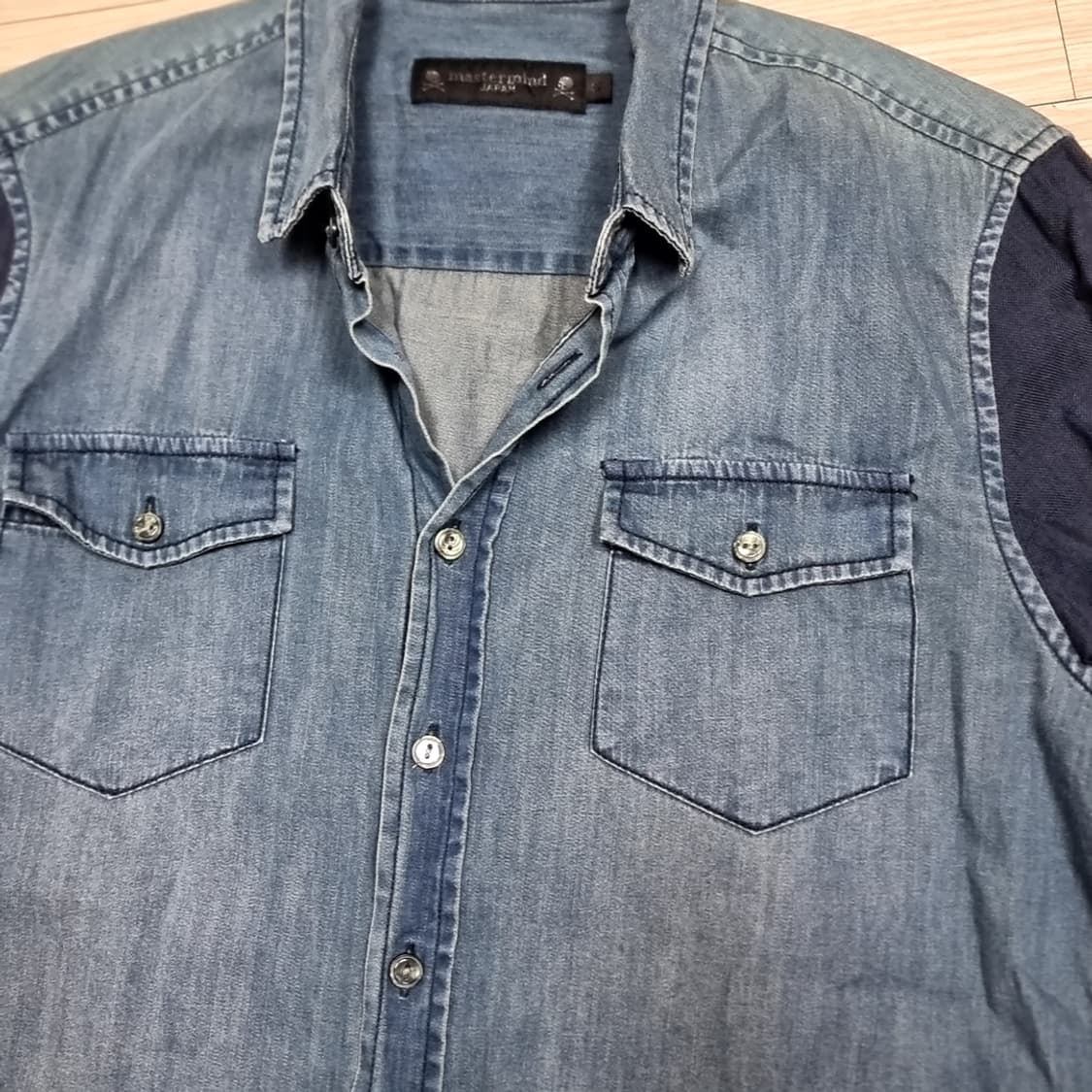 마스터마인드 제펜 데님 배색 셔츠 남방 긴팔(95) 상품이미지2